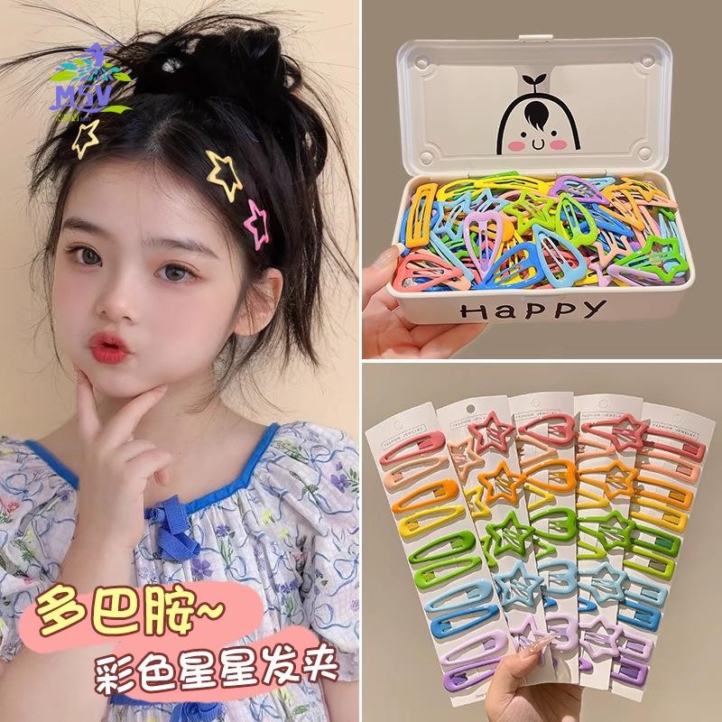 Kẹp tóc hình ngôi sao nhiều màu sắc dành cho trẻ em, phù hợp bé gái