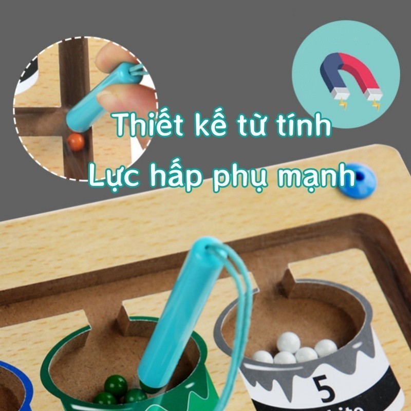 Bảng Mê Cung Chuyển Hạt Nam Châm Bang Bút Từ,Đồ Chơi Trí Tuệ，đồ Chơi Gỗ Giáo Dục Sớm