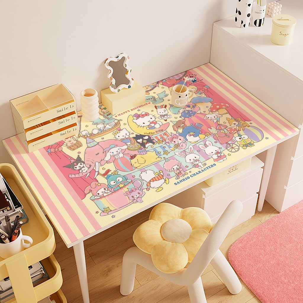 Dễ Thương Sanrio Hoạt Hình Anime Sinh Viên Ký Túc Xá Để Bàn Thảm Chống Thấm Nước Chống Dầu PVC Để Bàn Thảm Bảo Vệ Bàn Ăn Thảm