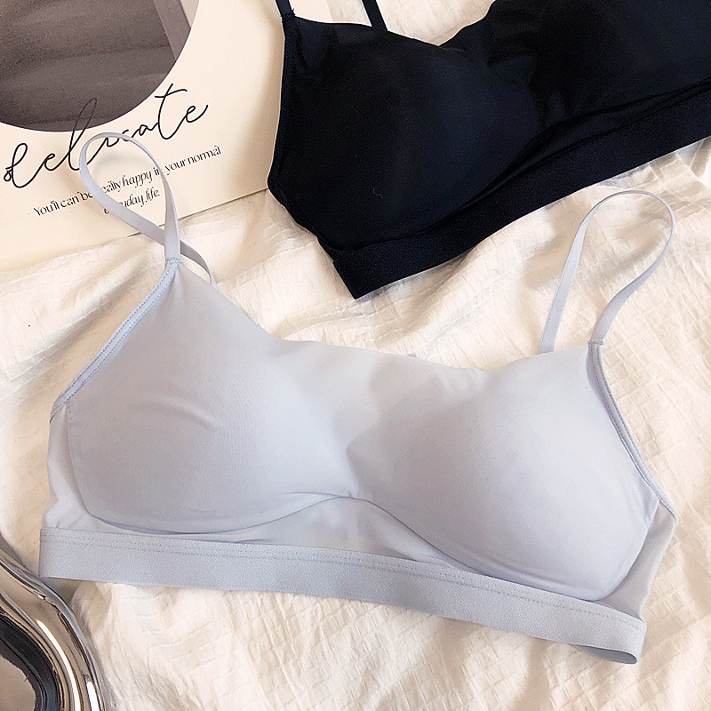 Ice Silk Mask Tube Top Áo ngực mỏng không dây Push-up Quần lót nữ
