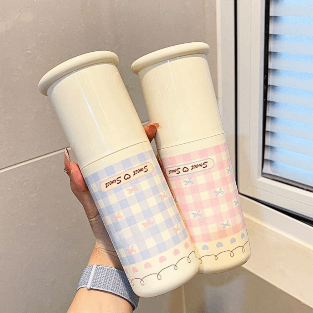Cốc Rửa AWNGD, Cốc Nước súc miệng di động dày, Hộp đựng bàn chải đánh răng du lịch hoạt hình chống bụi đa năng Phòng tắm