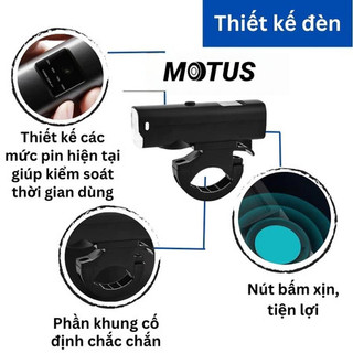 【MOTEX】Đèn xe đạp siêu sáng 1000 lumens cảm biến ánh sáng tiết kiệm pin, có còi sạc USB