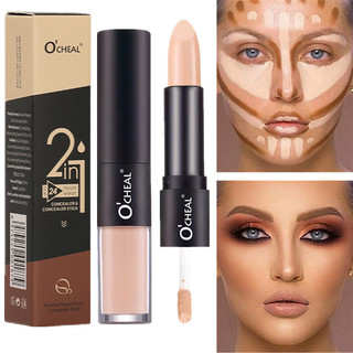 OCHEAL Concealer Liquid Double-Headed Contouring Stick Ba chiều Face Brightening Highlighting Base Stick Sửa đổi bóng mũi