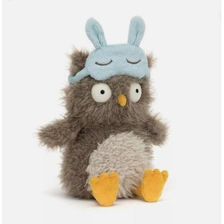 Audrey Hootsoftly Jellycat Owl Đồ chơi sang trọng có mặt nạ mắt Búp bê động vật nhồi bông mềm Quà tặng Giáng sinh cho trẻ em