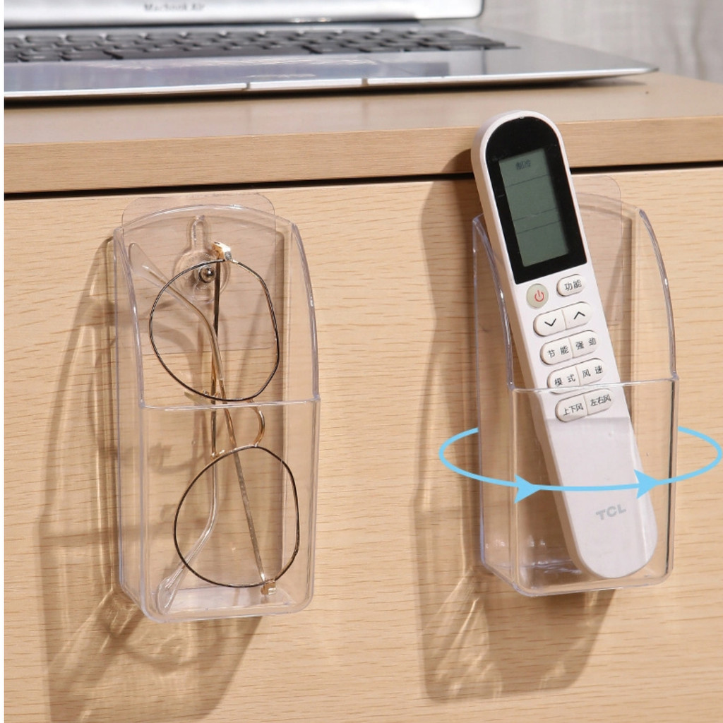Hộp bảo quản điều khiển từ xa tivi/điều hòa, treo tường acrylic trong suốt, không đục lỗ