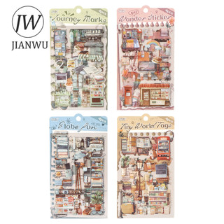 JIANWU Đó Là Một Chuyến Đi May Mắn Series Kawaii Du Lịch Phong Cảnh Chất Liệu Cắt Kéo Sổ Lưu Niệm PET Miếng Dán Sáng Tạo DIY Tạp Chí Văn Phòng Phẩm