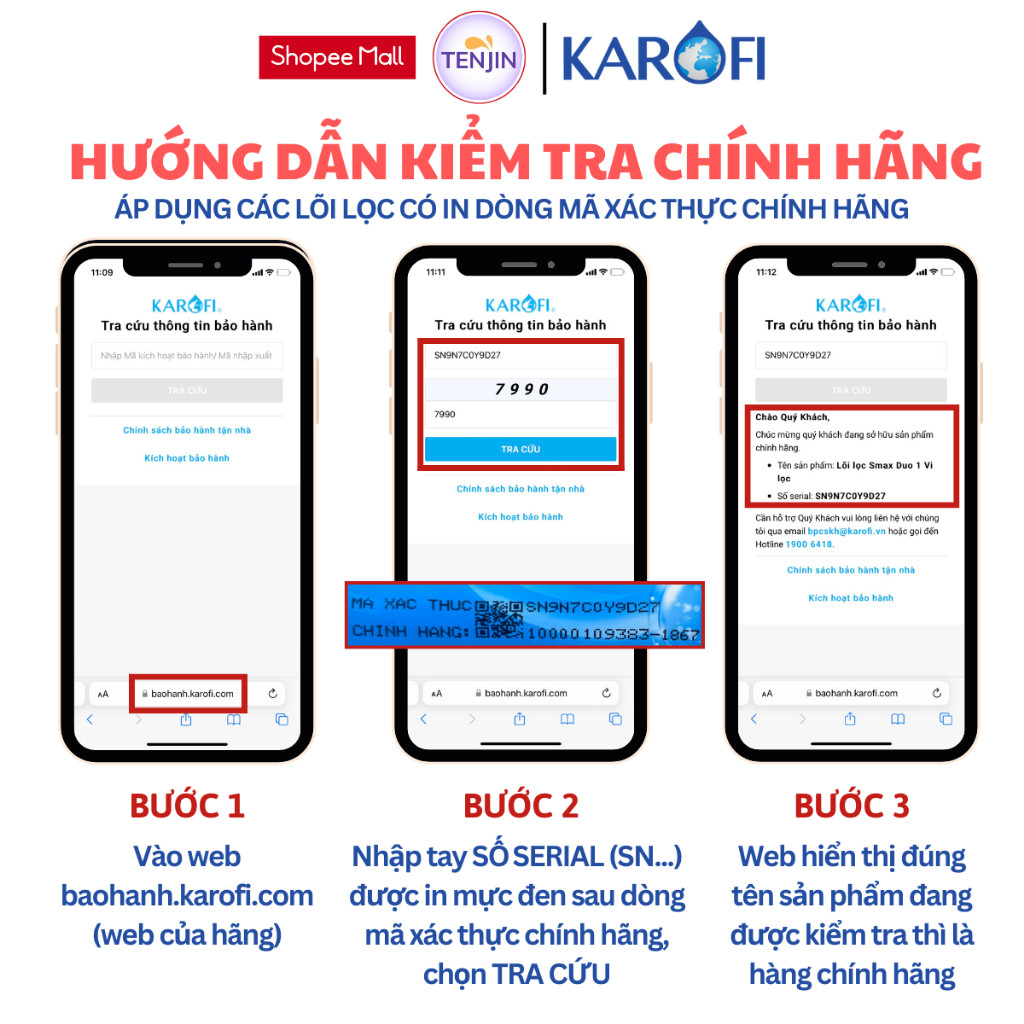 Combo 6 Lõi Lọc Nước Karofi Gồm Lõi 123 Levotec ,Màng RO,Lõi Chức Năng T33 Nano