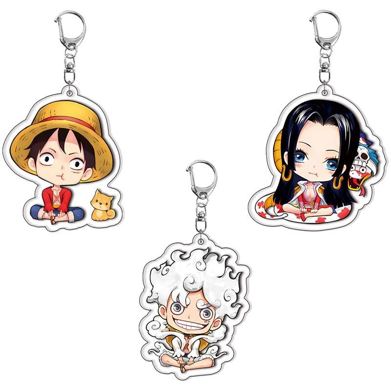 HK1 ONE PIECE Acrylic Móc Khóa Khỉ D Luffy Mặt Dây Chuyền Roronoa Zoro Túi Phụ Kiện Anime Ngoại Vi KH1