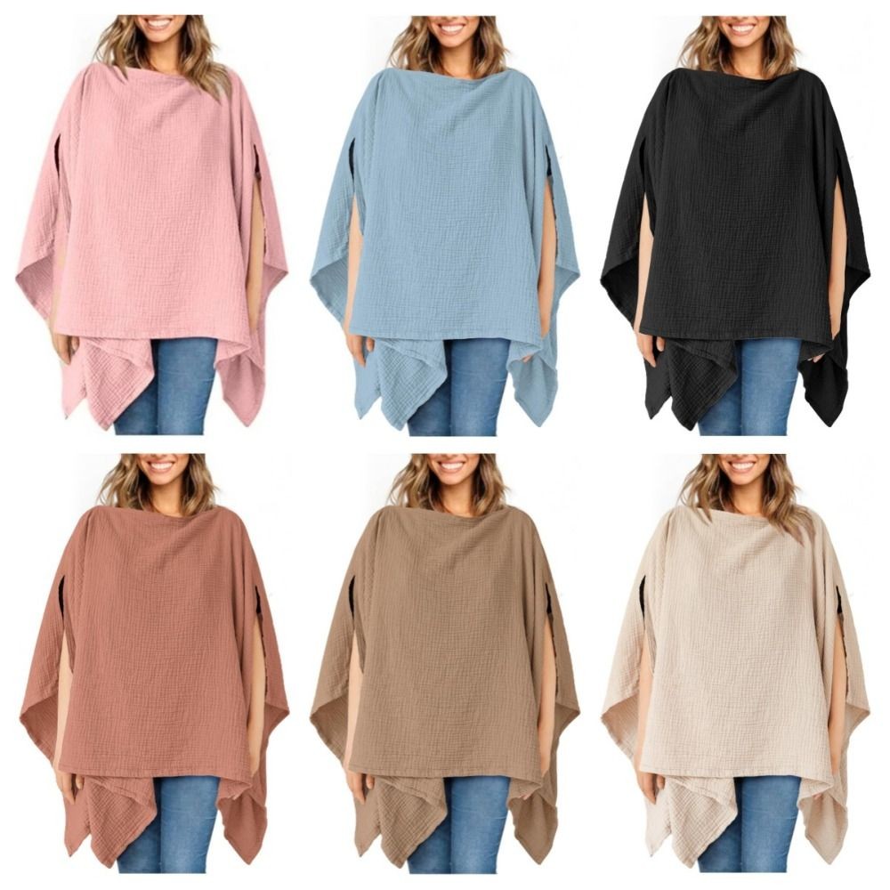 FUHUIOT Cho Mẹ Điều Dưỡng, Quần Áo Cho Ăn 2 Trong 1 Màu Trơn, Chăn Cotton Mềm Mại Đa Năng Thoáng Khí Ngoài Trời