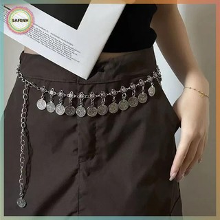 Dây Thắt Lưng Múa Bụng Tua Rua Màu Vàng, Điều Chỉnh Được Cho Nữ