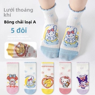 Vớ lưới hoạt hình Sanrio cho bé gái - Tất cổ trung thoáng khí kiểu dáng dễ thương