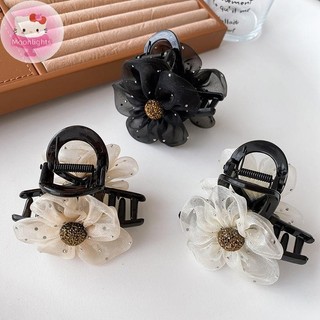 Moonlights Lưới Kim Cương Giả Hoa Vuốt Tóc Nữ Cô Gái Voan Hoa Kẹp Ngọt Ngào Dễ Thương Thanh Lịch Thời Trang Hàn Quốc Cua Móng Vuốt Phong Cách Kẹp Tóc EN