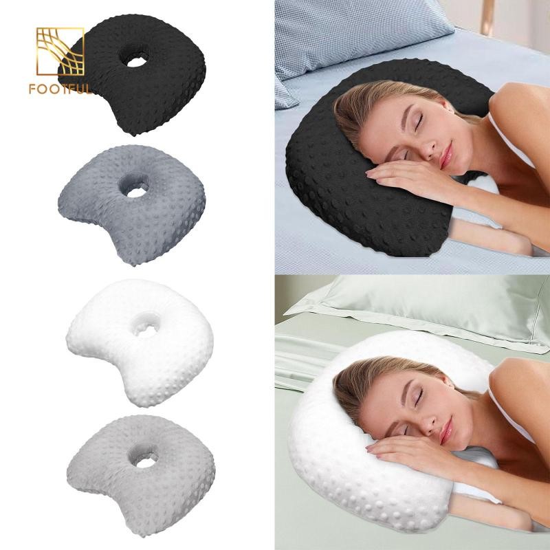 Gối Lỗ Tai Bên Gối Ngủ Đệm Tai Và Gối Hình Dạng Nhỏ Gọn Có Lỗ Cho Tai Nghe Sử Dụng Trong Văn Phòng Trong Xe Hơi Hoặc Như Một