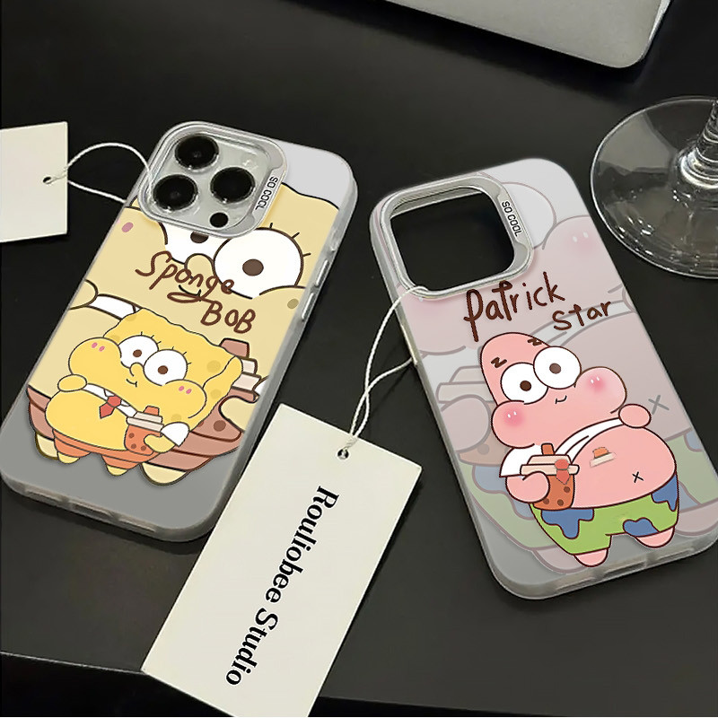 Ốp Lưng iPhone Hình SpongeBob & Patrick Đôi Bạn Thân - Tương Thích 16/15/14/13/12/11 Pro Max, XS Max, X