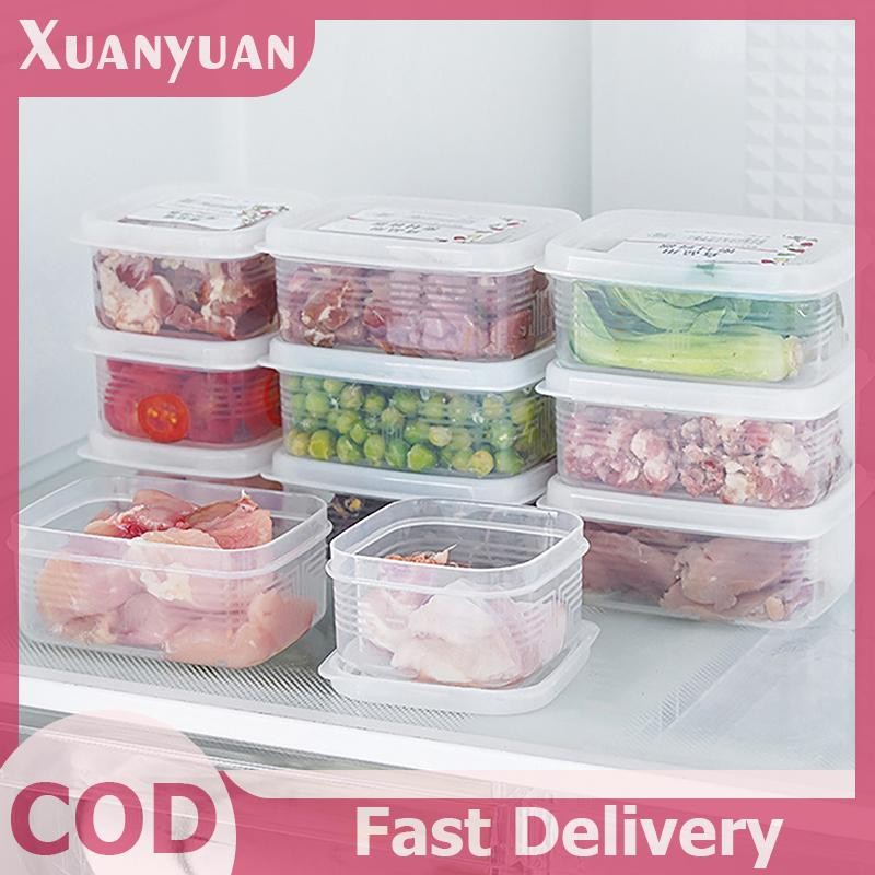 XUAN Hộp Bảo Quản Thịt Tủ Lạnh Di Động Trái Cây Tươi Giữ Hộp Tổ Chức Hộp Phô Mai Nhà Bếp Trong Suốt VN