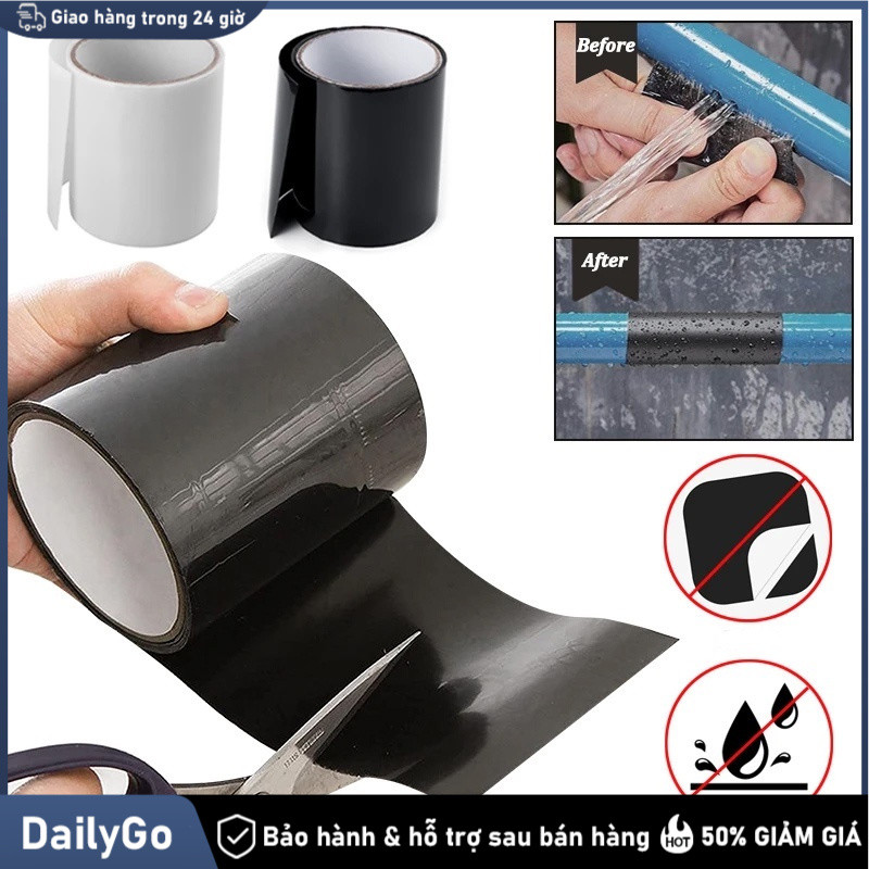 Băng Siêu Dính Chống Thấm Ướt Chất Lượng Cao, Độ Bền Cao, Chịu Nhiệt, Kích Thước 20cm*1.5m, Chất Keo Đặc Biệt, Nhựa PVC