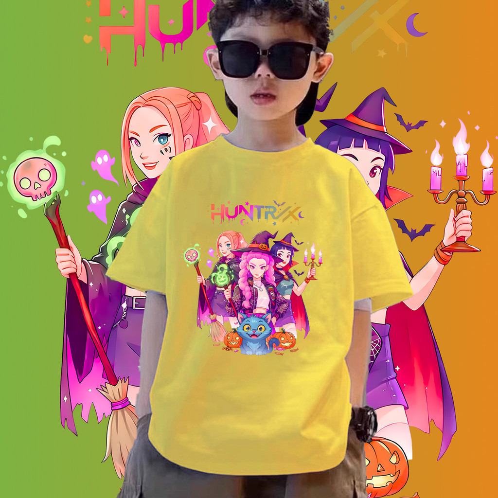 Áo thun thợ săn quỷ Kpop dành cho trẻ em Huntrix Mira Rumi Joey giản dị và đa năng