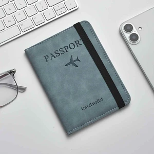 Vỏ Bọc Hộ Chiếu Passport - Chất liệu da PU - Kèm Dây