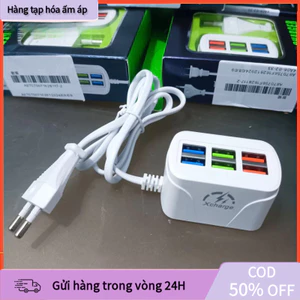 Củ Sạc Nhanh 6 Cổng USB A53 Cốc Sạc Đa Năng Chống Cháy Nổ Kèm Dây Nối Dài Loại Phích Cắm Phích Cắm EU, Đầu Vào AC100-240