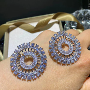 Bông tai Zircon khí chất tinh tế sang trọng thời trang Hàn Quốc bán buôn