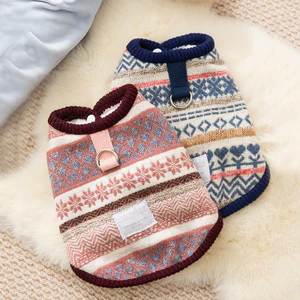 【Ready Stock】 Pet Clothing Small and Medium-Sized Dogs Teddy Bichon Autumn and Winter Warm Cat Traction Snowflake Sweater Dog Clothes bfNa