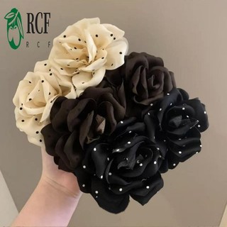 Kẹp Tóc Hình Quả Chuối Họa Tiết Chấm Bi Hoa Hồng, Phong Cách Hàn Quốc Thu Đông