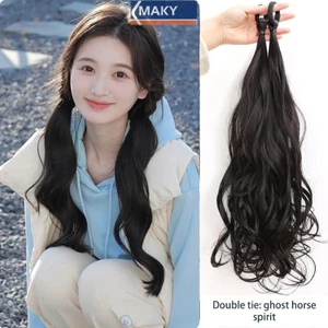 Onetimingcool Thời Trang Đuôi Ngựa Tóc Giả Headrope Phong Cách Mô Phỏng Bện Nữ Tóc Giả Đuôi Ngựa Cao Meatball Phụ Kiện Tóc Dụng Cụ Tạo Kiểu VN