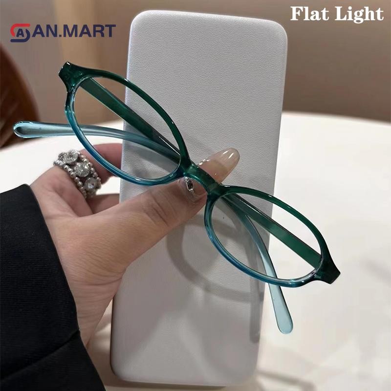 Bigdealssuper Retro Khung Nhỏ Bé Gái Kính Mắt Phong Cách Thời Trang Retro Hình Bầu Dục Kính Mắt Nữ Trang Trí Máy Tính Chống Xanh Kính Mắt Siêu