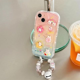 Gradient Rainbow 3D Vịt Thỏ Dây Xích Dành Cho Infinix Hot 50 50i 40 40i 30i Smart 10 Plus 9 8 7 Tecno Spark Go 20 20C 10 Pro 10C 30C 4G Vỏ Điện Thoại TPU