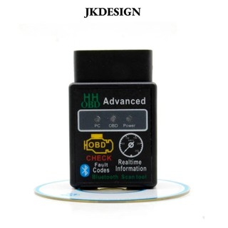 JKDESIGN Dụng cụ phát hiện lỗi ô tô, Máy quét Bluetooth Mini không dây Obd2, Máy đọc mã Android V1.5 Obd2