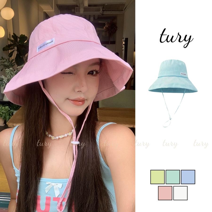 Mũ Tai Bèo Nữ - Tury - Mũ Bucket Kẻ Sọc Phối Dây Rút Màu Dễ Thương - NV078