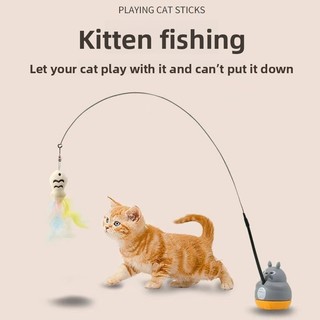 Đồ Chơi Cho Mèo Hút Mèo Tease Stick Long Rod Feather Bell Tự Hạnh Phúc Chán Giảm Dụng Cụ Tiện Dụng