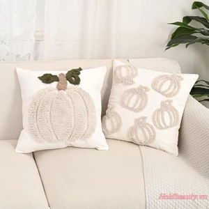 Vỏ gối theo chủ đề Halloween Vỏ gối thêu bí ngô cho ghế Sofa Trang trí phòng ngủ