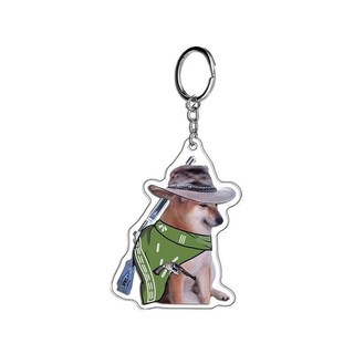 Creative Internet Celebrity Cheems Meme Cute Warrior Cheems Keychain Funny Cheemsburger Expression Key Chain Pet Dog Pen