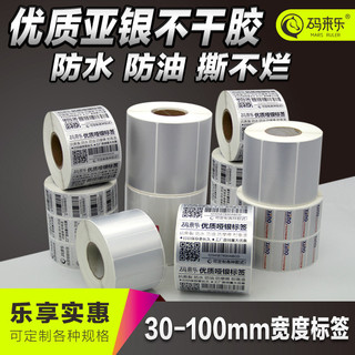 Giấy dán nhãn PET bạc mờ 60 * 40 * 30 * 80 * 50 * 70 * 80 Tất cả nhựa có nhãn dán in ALBX