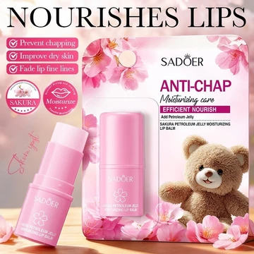 All English SADOER Sakura Vaseline Dưỡng Ẩm Son Dưỡng Ẩm Chống Khô Son Môi