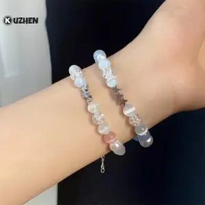 KUZHEN Tinh Tế Opal Pha Lê Đính Hạt Vòng Tay Nữ Mặt Dây Chuyền Ngôi Sao Thanh Lịch Vòng Tay Có Thể Điều Chỉnh Thời Trang Tình Bạn Trang Sức Quà Tặng HOT