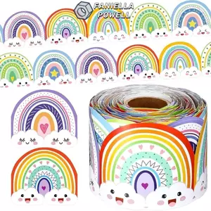 FANIELLAPOWELL Bảng phấn Bản tin viền bảng, Giấy viền DIY 7cm, Giấy sáng tạo Tự dính viền lớp học Trang trí thủ công