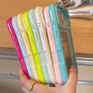 Kẹo Màu Khung Trong Suốt Acrylic Ốp Lưng Điện Thoại iPhone 17Promax 17Pro 13 14 15 16 Pro Max Chống Sốc Nam Nữ Vỏ Di Động