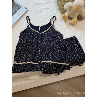 [Pre-Order]-Bộ Đồ Ngủ Two-Piece Cho Nữ from rộng với Miếng Lót Ngực, Thiết Kế Mới và Thoáng Mát cho Mùa hè Mát mẻ