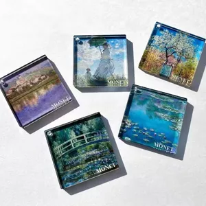 Monet Light Shadow Light Art Gallery Series Monet 's Memories Tự Chế Dày Acrylic Gạch Mặt Dây Chuyền Quà Tặng Bạn Gái