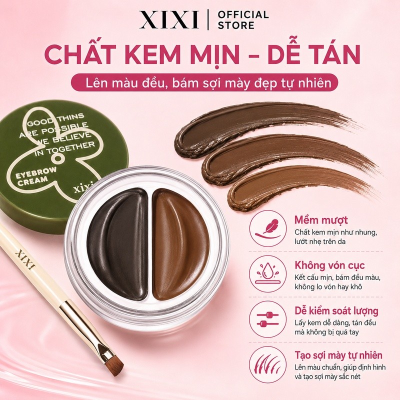 XIXI Gel Kẻ Mày D583 – Brow Gel Chống Nước, Lâu Trôi, Lên Màu Tự Nhiên, Dễ Kẻ Định Hình Chân Mày