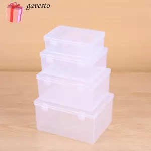 GAVESTO 1 Cái Hộp Bảo Quản, Hộp Lật Di Động Trong Suốt, Hình Chữ Nhật Chống Bụi Dày Nhỏ Vừa Nhựa Lớn Cho Thuốc Trang Sức Bông Tai Mỹ Phẩm
