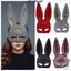 BRBRAA Bunny Nửa Mặt, Chụp Ảnh Tai Thỏ Đính Pha Lê, Sáng Tạo Full Acrylic Kim Cương Giả Lấp Lánh Halloween