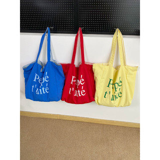 Túi hai mặt bằng nylon dopamine phong cách Hàn Quốc với thiết kế sọc giản dị, in chữ đơn giản đầy màu sắc, thích hợp cho học sinh và đi lại