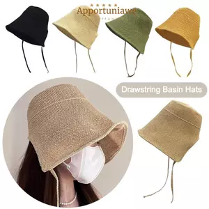 IAPPORTUNIA Lanh Ống Hút Bonnets, Vành Rộng Lớn Đóng Cửa Vành Rộng Mũ Chống Nắng, Nhiếp Chính Dây Đeo Có Thể Điều Chỉnh Họa Tiết Hình Học Nơ Giọng Áo Khoác Mũ Phong Cách Retro