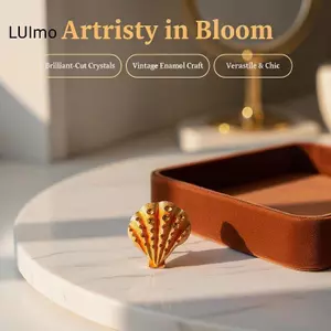 LUImo Kim Cương Giả Vỏ Trâm Hợp Kim Cao Cấp Men Đại Dương Unisex Pin Dành Cho Nữ Kỷ Niệm Đảng Trang Sức Quà Tặng SBS