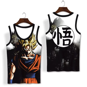 Áo bóng rổ đặc biệt 2026 DBZ Nam, Áo thể thao Anime không tay mềm mại thoáng khí thông thường