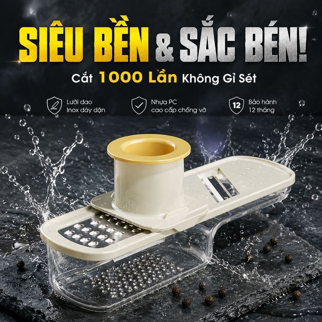 ⚡Ship Nhanh⚡3 trong 1 máy nghiền gừng tỏi đa năng | Inox không gỉ bào tỏi sợi nhuyễn | Nhỏ gọn lưỡi dao bào dừa tiện lợi