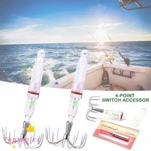 TOPTOOLCX Đèn Flash Câu Cá, Thìa Bass Nhiều Màu Sắc Đèn LED Dụ Có Móc, Thả Sâu Dưới Nước Hình Mực Câu Cá Móc